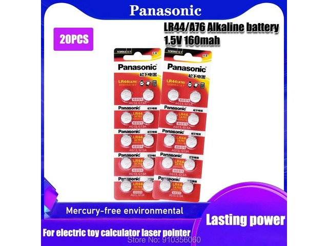 20pc Alkaline Button Batteries LR44 AG13 357 357A A76 GPA76 Button cell 1.5V For