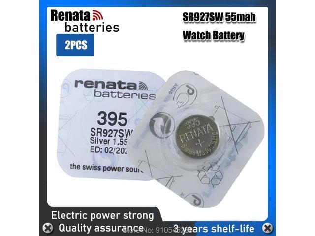 2PCS Renata Watch Battery 1.55V 395 SR927SW LR57 LR927 AG7 Silver oxide Button Coin Cell Batteries MADE IN Swiss