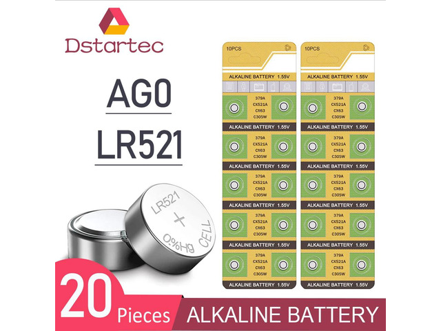 2020 20pcs AG0 379 SR63 LR69 LR521 379A 1.55V Button Batteries For Watch Toys Re