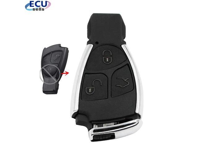 Style Silver Side Modified 3 Button Remote Key Shell Case Fob for Benz CLS C E S + battery Holder