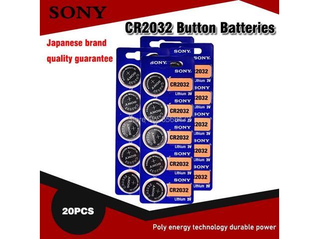 20pcs For Sony 3V CR2032 Lithium Button Cell Battery BR2032 DL2032 ECR2032 CR 2032 Button Coin Cell Batteries For Watch Toys