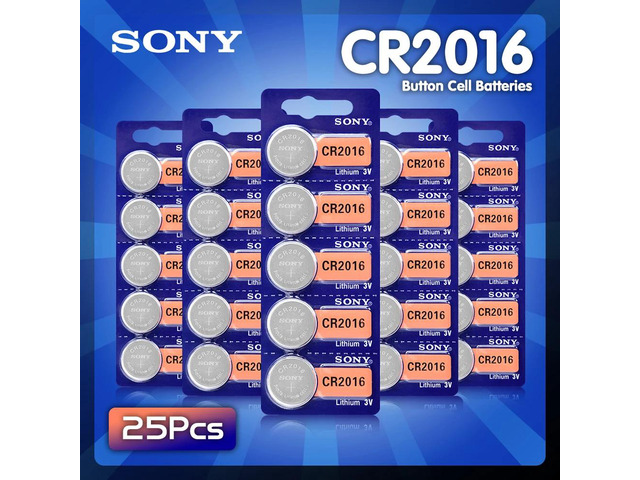 25pcs FOR SONY CR2016 Cell Coin Button Batteries LM2016 BR2016 DL2016 CR 2016 3V Watch Themometer Coin Button Lithium Batteries