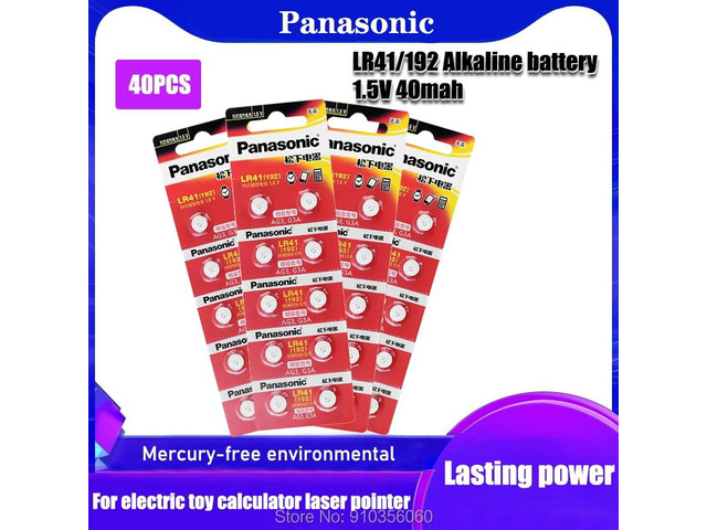 40PCS AG3 392A L736 LR41 392 384 SR41SW CX41 192 button cell Coin Battery for watch,20pcs 1.55V AG3 Alkaline Battery