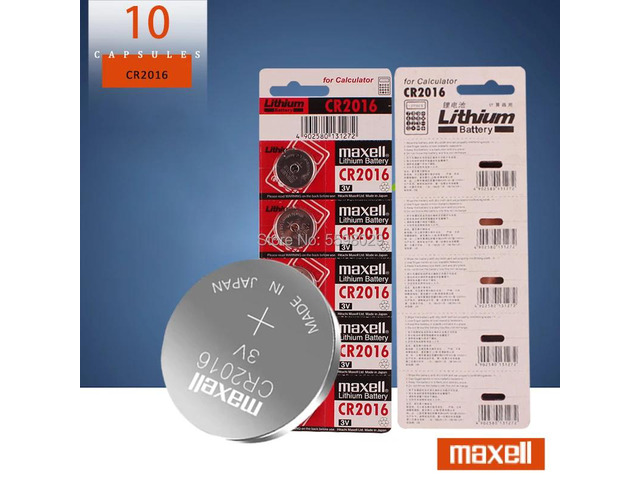 10pc for maxell cr2016 cr 2016 BR2016 DL2016 LM2016 KCR2016 ECR2016 3v button battery cell battery for watches and toys