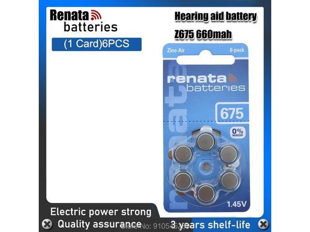 1pack(6PCS) RENATA A675 PR44 P675 1.45V Advanced Hearing Aid Batteries CIC Ear Care Button Cell Battery