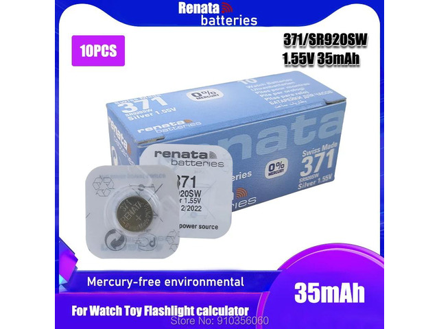 10PCS RETAIL Brand Renata LONG LASTING 371 SR920SW LR69 LR920 AG6 Watch Battery Button Coin Cell Swiss Made Original