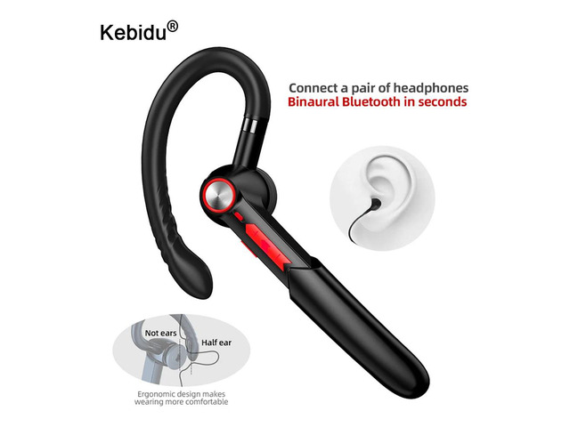 kebidu Single Business Ear-hook Bluetooth Headset 5.0 Support Button+Touch Contr