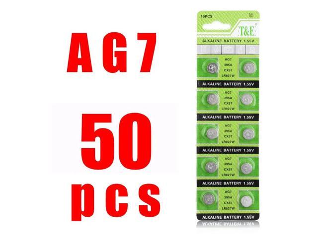 50PCS Alkaline Battery AG7 1.55V Button Coin Cell Watch Batteries LR927 LR57 SR927W 399 GR927 395A For Watch Toys