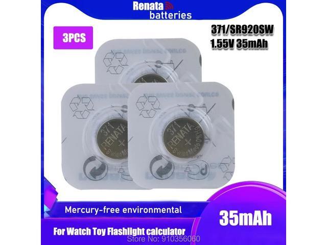 3PCS Renata 371 Brand Silver Oxide Watch Battery LONG LASTING SR920SW LR69 LR920 AG6 Button Coin Batteries