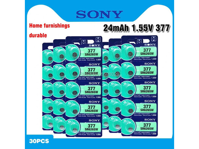 30pcs 1.55V 377 377A SR626SW SR626 AG4 LR626 SR66 AG 4 Button Coin Cell For Watch Toys Remote Cell Coin Battery