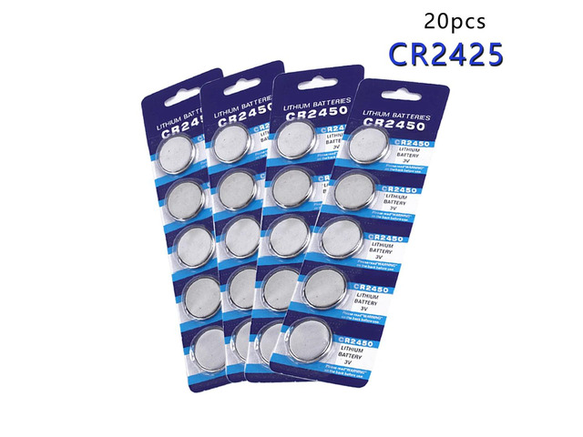Centechia Top Quality 20pcs Cell Button Coin Battery CR2450 2450 ECR2450 KCR2450 5029LC LM2450 Lithium Battery