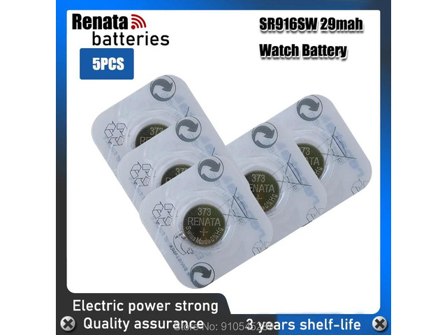 5PCS Renata 373 Brand Silver Oxide Watch Battery LONG LASTING SR916SW 916 Swiss
