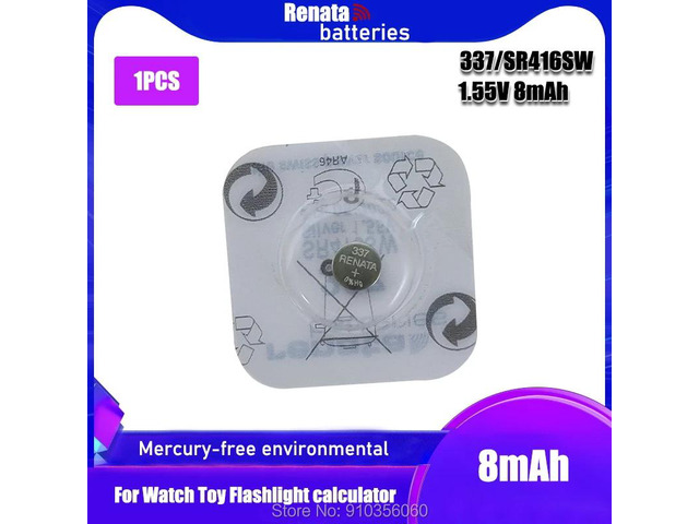 Renata Watch battery 337 SR416SW Silver 1.55V button cell battery for swatch wat
