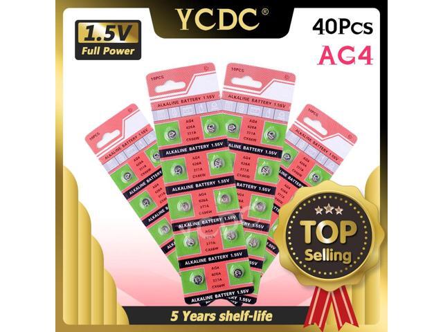 40pcs/lot 1.55V AG4 377A 377 LR66 LR626 SR626SW SR66 AG4 AG 4 Button Batteries For Watch Toys Remote Cell Coin Battery