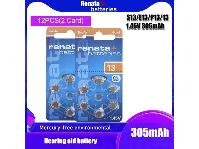 12pcs/2pack RENATA A13 13A ZA13 13 1.45V Advanced Button Cell Battery Hearing Aid Batteries
