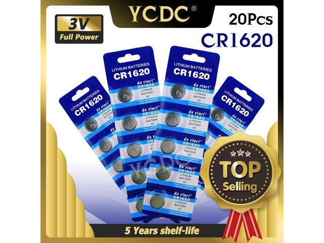 20pcs Long Lasting Wholesale CR1620 1620 ECR1620 KCR1620 BR1620 Button Battery 3 V Volt CR1620 Lithium-ion Coin Battery