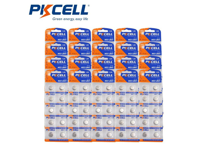 200Pcs 1.5V Button Coin Cell AG3 LR41 192 Alkaline Button Coin Battery For Calculators Cameras Watches Games PKCELL