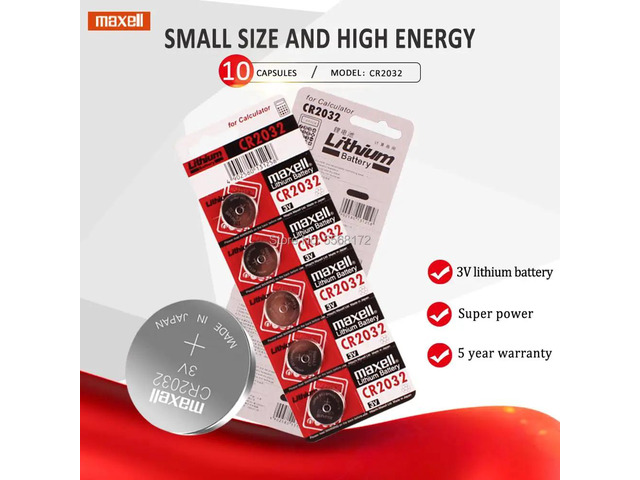 10Pcs cr 2032 brand battery for maxell cr2032 3v button cell coin batteries for