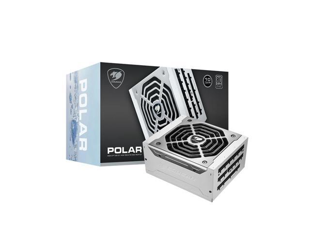 COUGAR POLAR 1200W CGR-PR-1200 ATX White Power Supply, 80 PLUS Platinum Certified All Japanese Capacitors, Flexible Cable Management Active PFC.