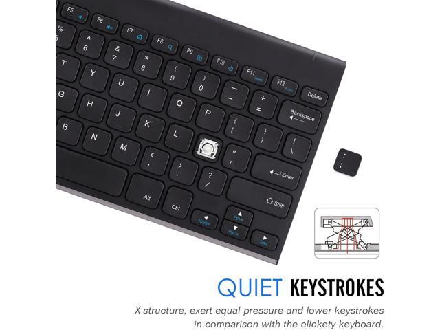 Arteck 2.4G Wireless Keyboard Stainless Steel Ultra Slim Keyboard for Computer/Desktop/PC/Laptop/Surface/Smart TV and Windows 11/10 / 8/7 /...