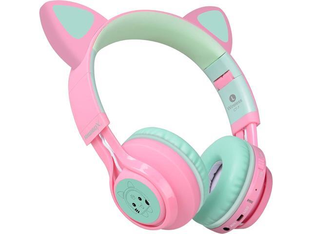 Riwbox CT-7 Cat Ear Bluetooth Headphones, LED Light Up Bluetooth Wireless Over Ear Headphones with Microphone and Volume Control for...