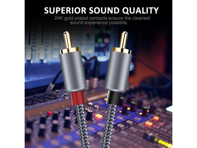 RCA Cable, G Male to Male RCA to RCA Audio Stereo Subwoofer Cables [2Pack, Hi-Fi Sound] Hi-Fi Sound Nylon-Braided Auxiliary Cord for Home Theater,...