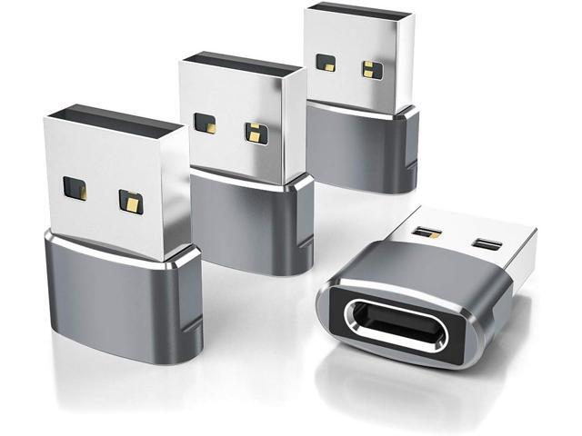 KEHIPI USB to USB C Adapter 4 Pack,Type C Female to A Male Charger Converter for Apple Watch Ultra iWatch Series 8 7,iPhone 12 13 14 15 Pro Plus...