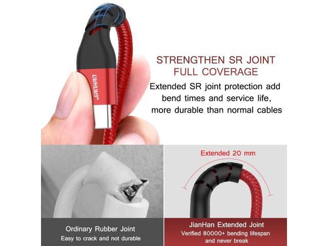 USB C to USB C Cable,J 2 Pack [6.6ft+6.6ft] Fast Charging PD 60W USB C Charger Nylon Braided Type C to Type C Cable for iPad Pro Samsung S21 S20+...