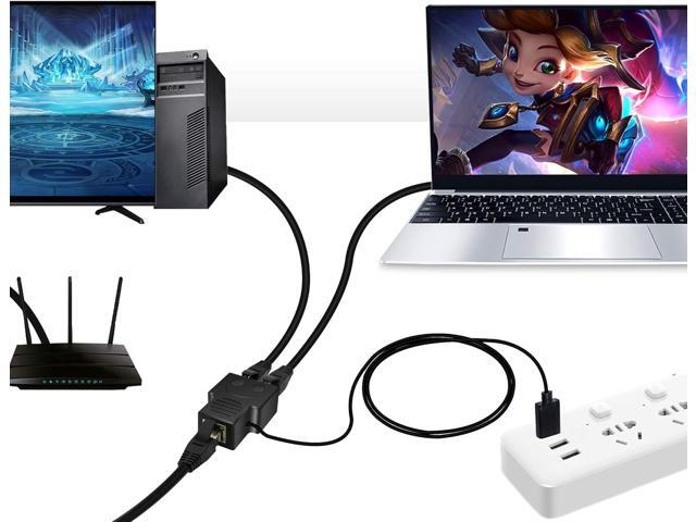 CERRXIAN RJ45 Network Splitter Adapter, RJ45 1 to 2 Female LAN Ethernet Network Splitter 2 Devices Share The Internet at The Same Time for Cat5,...