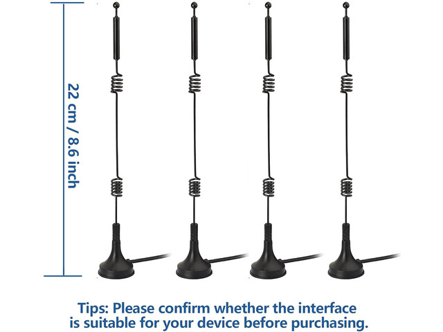 Bingfu Dual Band WiFi 2.4GHz 5GHz 5.8GHz 9dBi Magnetic Base MIMO RP-SMA Male Antenna 4-Pack for WiFi Router Wireless Network Card USB Adapter...