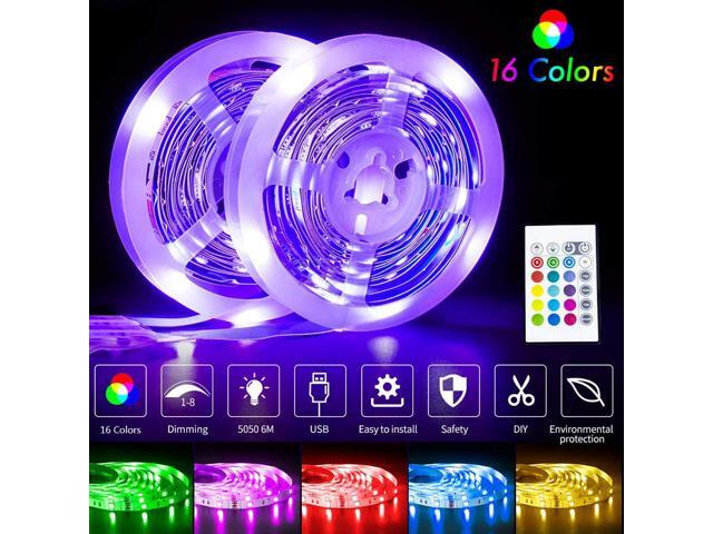 Maylit Led Strip Lights, 20FT USB Led Light Strip Kit with Remote, RGB 5050 Color Changing Led Lights for Tv Backlight, Bedroom, Room, Home...