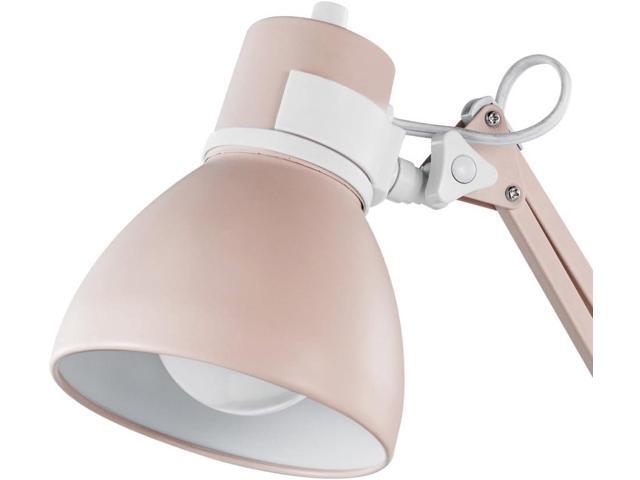 GLOBE Electric 52028 28' Swing Arm Desk Lamp, Matte Rose, Matte White Accents, On/Off Rotary Switch, Partially Adjustable Swing Arm, Home Office...
