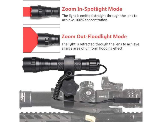 DARKBEAM Red Light Flashlight Tactical LED Rechargeable, Zoomable Portable Handheld Red-Light for Fishing Hunting Detector Astrophotography