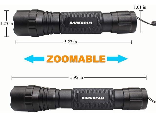 DARKBEAM Red Light Flashlight Tactical LED Rechargeable, Zoomable Portable Handheld Red-Light for Fishing Hunting Detector Astrophotography