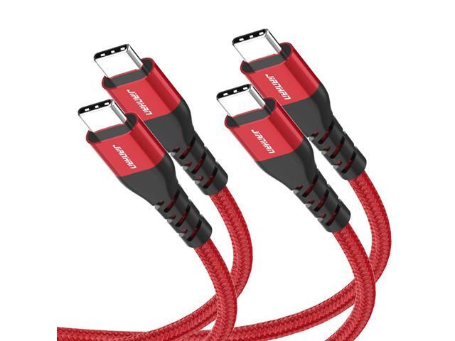 USB C to USB C Cable,J 2 Pack [6.6ft+6.6ft] Fast Charging PD 60W USB C Charger Nylon Braided Type C to Type C Cable for iPad Pro Samsung S21 S20+...