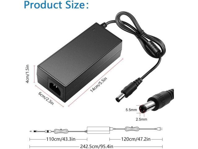 SHNITPWR 24V DC Power Supply 24 Volt 5A 120W Power Adapter 100V~240V AC to DC Converter Transformer 5.5x2.5mm Plug for 5050 3528 LED Strip Light 3D...