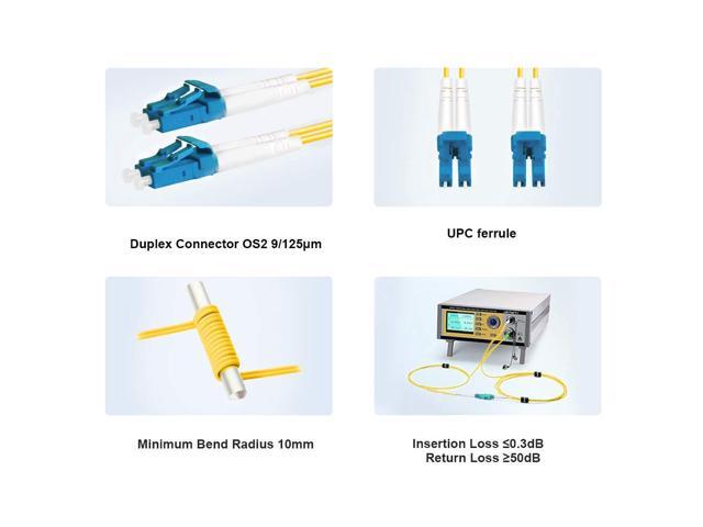 FLYPROFiber- 1M/3ft OS2 LC to LC Fiber Patch Cable Length Options: 0.2m-300m 1G/10GB Single Mode Duplex 9/125um SMF Fiber Optic Cable Cord LSZH...