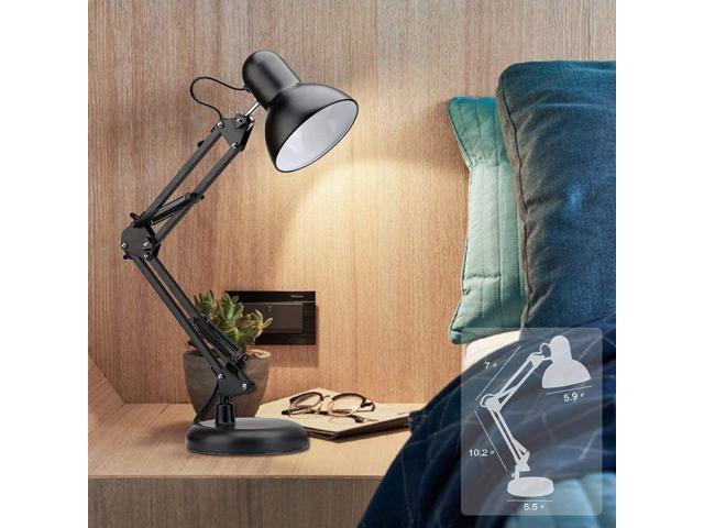 ShellKingdom Architect Task Lamp, Adjustable Swing Arm Desk Lamp with Clamp, Classic Desk Lamp for Home Office Reading (Black)