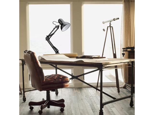 ShellKingdom Architect Task Lamp, Adjustable Swing Arm Desk Lamp with Clamp, Classic Desk Lamp for Home Office Reading (Black)