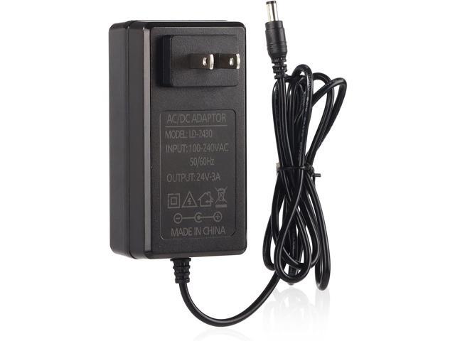 24V 3A Power Supply Adapter,100-240V AC to DC 24V 3A 72W Power Adapter 5.5mm x 2.1mm DC Output Jack 24V Volt AC Power Supply Wall Plug for 5050.