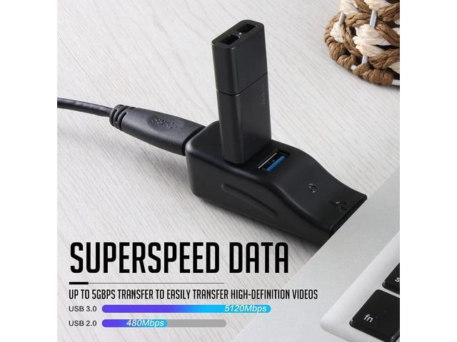 VCOM USB 3.0 Hub for Laptop, Portable 4-Port Data USB Splitter, Mini USB A Port Expander, 5Gbps Fast Data Transfe for Desktop Computer, Surface...
