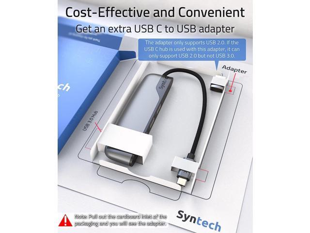USB C to USB Hub 4 Ports, Syntech Type C to USB 3.0 Hub with a USB C to USB Adapter (USB 2.0), Thunderbolt 3 to USB Hub Compatible with Thunderbolt...