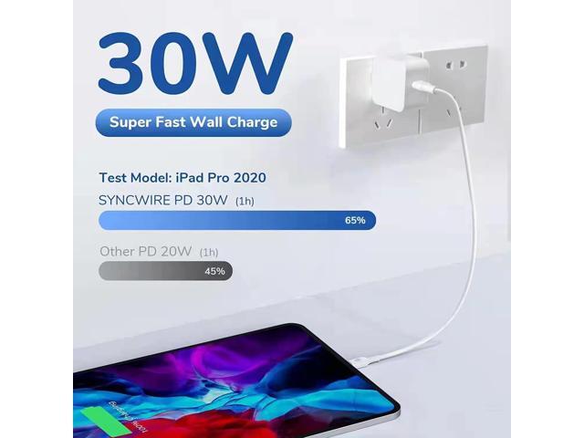 30w USB-C Fast Charger, Compatible with MacBook Air M1 13.3 Inch /13 Inch 2018/2019/2020, MacBook 12 Inch 2015/2016/2017, iPad Pro/Air/Mini,Inclued...