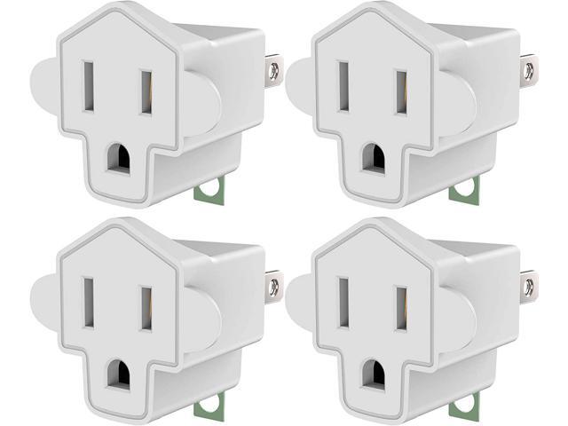 4 Pack ETL Listed 3-2 Prong Grounding Outlet Adapter, Superdanny 3 Prong to 2 Prong Adapter Converter, Portable Fireproof 200 Resistant Heavy Duty.