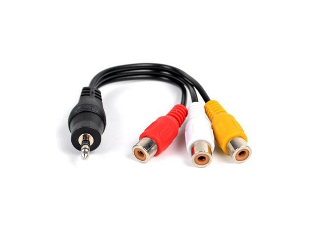 28cm 3.5mm Jack Plug av male to 3 rca female audio video cable cord stereo adapter