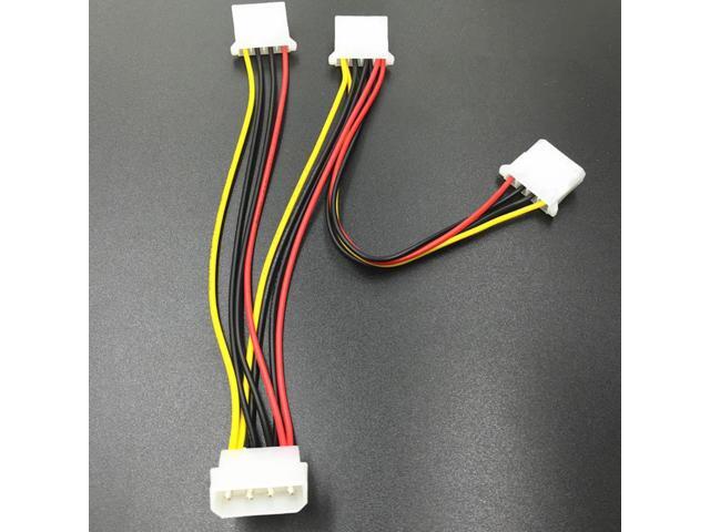 4 Pin Power Cable 4Pin Male to 3 Port Molex IDE Female Power Supply Splitter Adapter Computer 4Pin IDE Power Cord for Miner