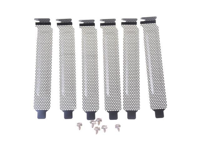 5pcs/lot Black Hard Steel PCI Slot Covers Bracket w/ Screws, Full Profile Expansion Dust Filter Blanking Plate for PCI