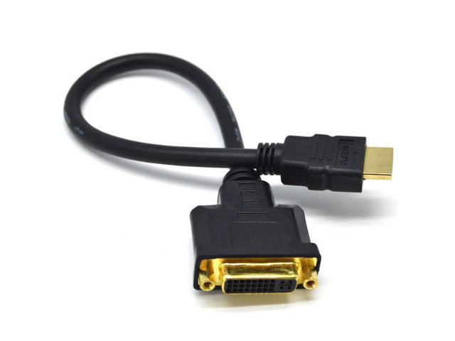 Cable Video Adapter HDMI-compatible Male to DVI-I 24+5 Female M/F Cord For HDTV LCD DVD PC