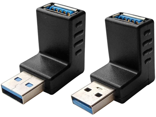 USB 3.0 Male to Female 90 Degree Right Angle Extension Adapter, USB Upward and Downward Connector