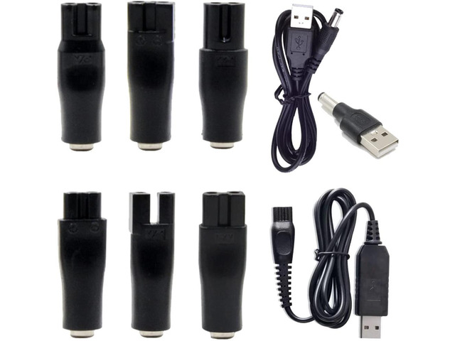 9 PCS Replacement Power Cord 5V Charger USB Adapter Suitable for All Kinds of Electric Hair Clippers, Beard trimmers, Shavers